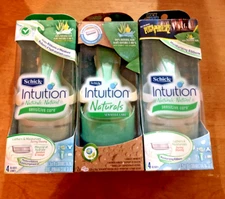 3 Schick Intuition Sensitive Care (3 Razors & 2 Refills Each) Aloe & Vitamin E