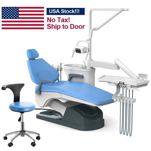 Dental Unit Chair Computer Controlled DC Motor Hard Leather with Doctor