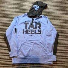 Nike Therma Fit UNC North Carolina Tar Heels Hoodie Mens Medium Blue Pullover