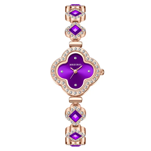 Clover Charm watch wristwatch Shamrock Gold luxury quartz rhinestones bracelet - Picture 28 of 28
