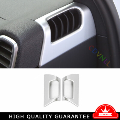 Dashboard L&R Air Outlet Vent Trim 2X For Porsche Cayenne 2018-2021 Matt Silver 