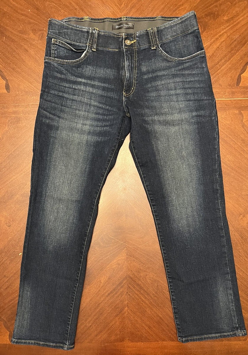 Mens Jeans Dark Wash Size 34x29 Denim Supply Elastic Waist UK