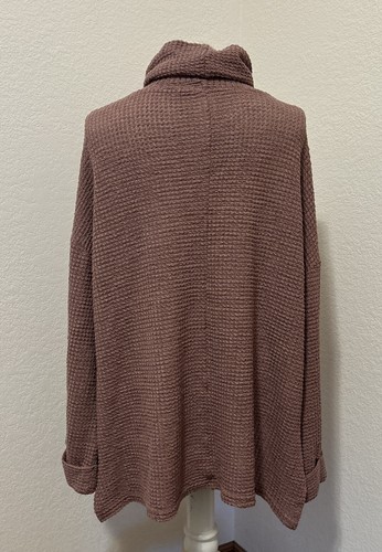 She + Sky Top Shirt MEDIUM rosa mauve oversized Pullover Waffelstrick 972 - Bild 3 von 6