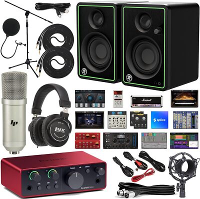 Focusrite Scarlett Solo 4th Gen USB Audio Interface Bundle w/Microphone Kit