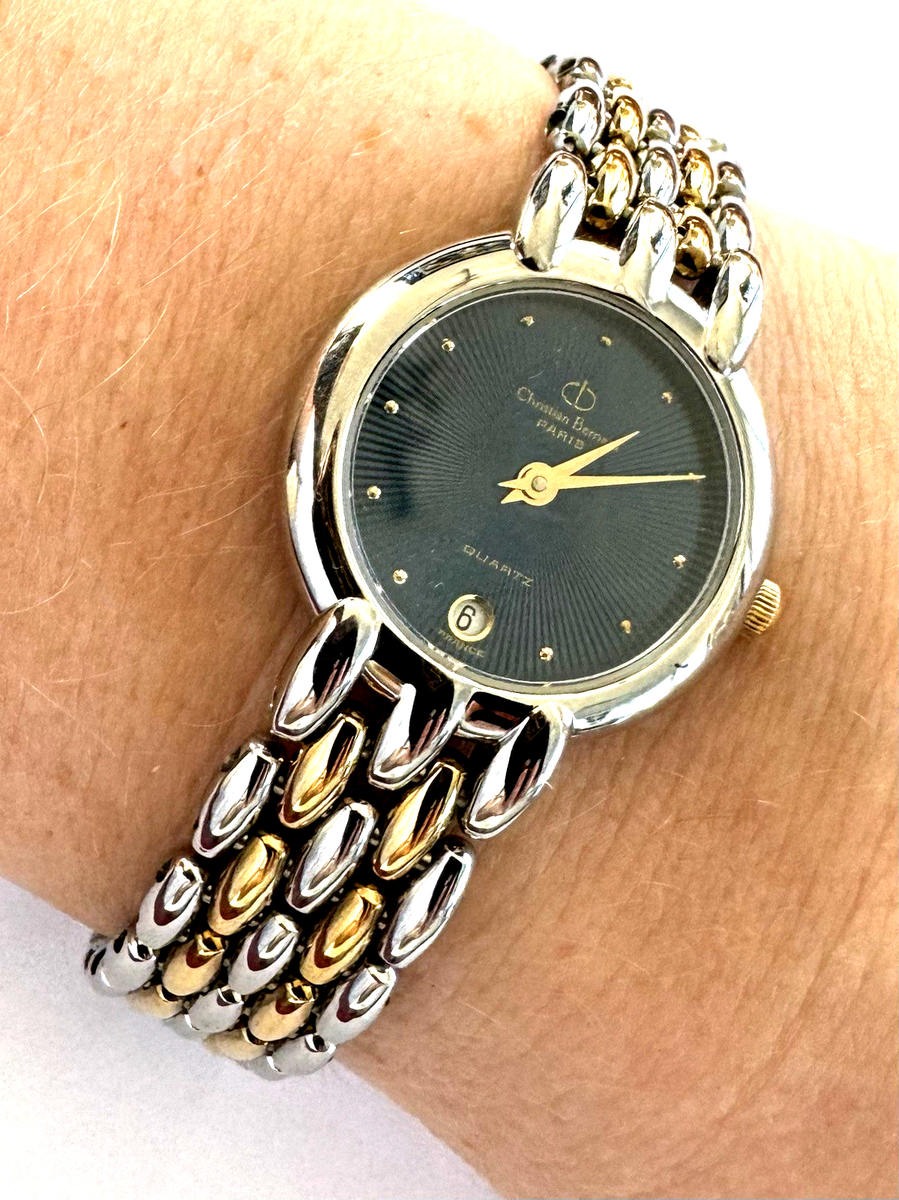 Christian Bernard Paris Quartz Two Tone N3311 Ladies Watch Small Wrist Runs