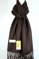Pashmina Scarf Shawl Wrap Trendy Solid Brown Silk Cashmere*Soft.*030