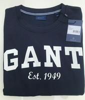 Gant Sweatshirt Logo C-Neck Sweat Blau, WeißEr Aufdruck Gr. L