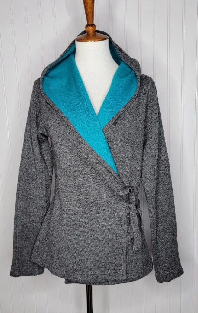 Title Nine Merino Wool Blend Cardigan Tie Front Wrap Sweater Women s Size XS