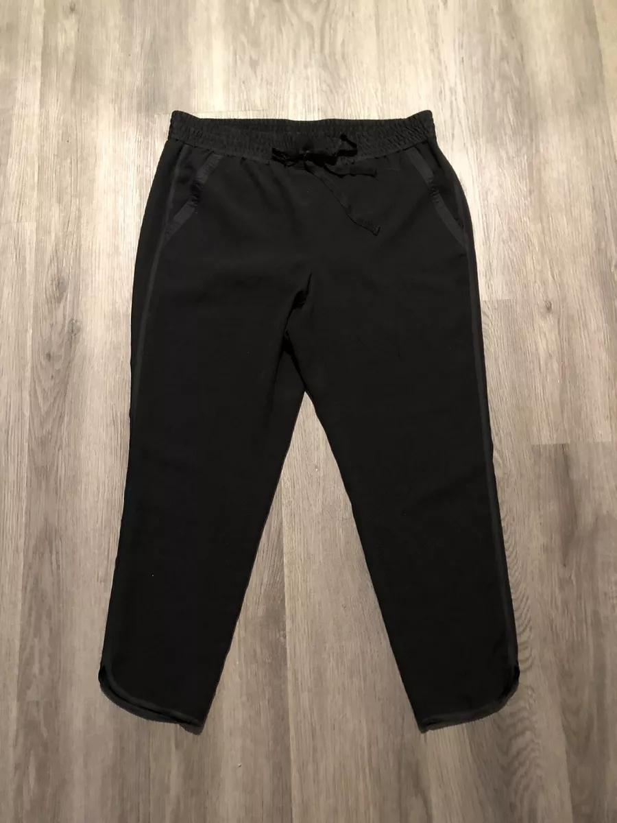 Ann Taylor LOFT Womens Pants Black Career Dressy Jogger Elastic Sz 10 P133