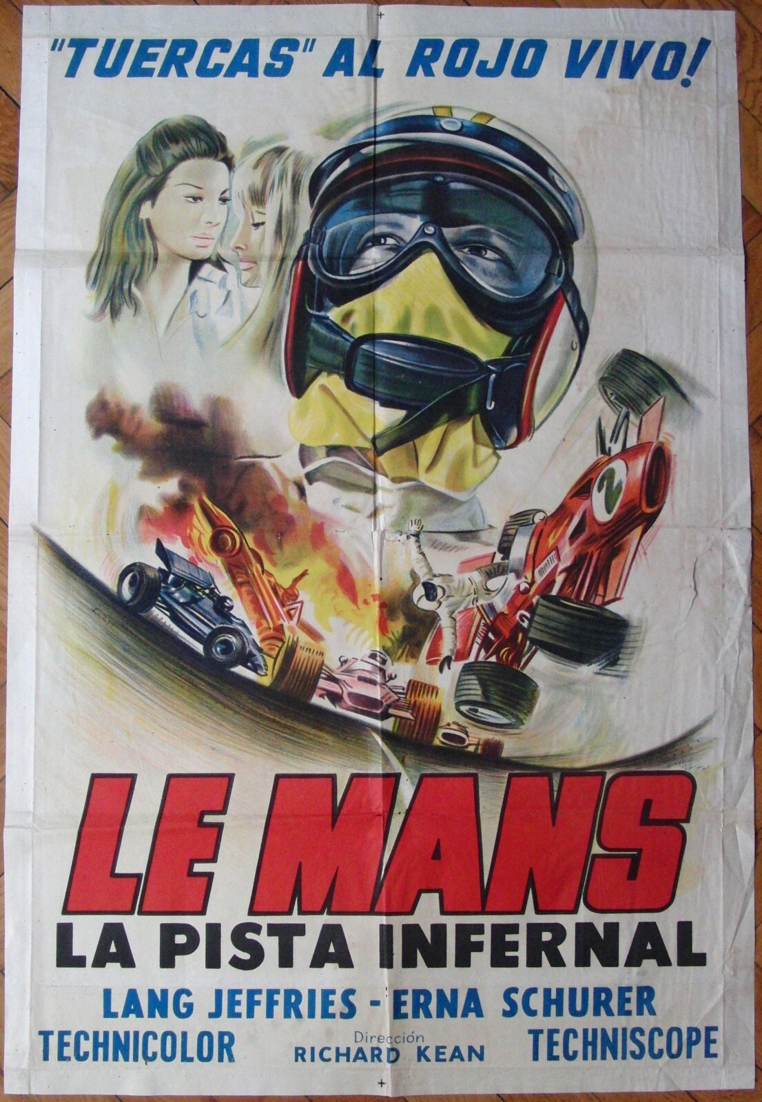 LE MANS SHORTCUT TO HELL Formula One 1SH MOVIE POSTER Rare ED 1970 Edwige Fenech