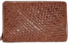 VINTAGE LOOK  Brown Leather Bifold Wallet NWT