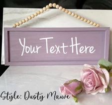 Custom Wood Door Sign, Personalized Door Hanger, Reversible Door Sign, Wood Sign