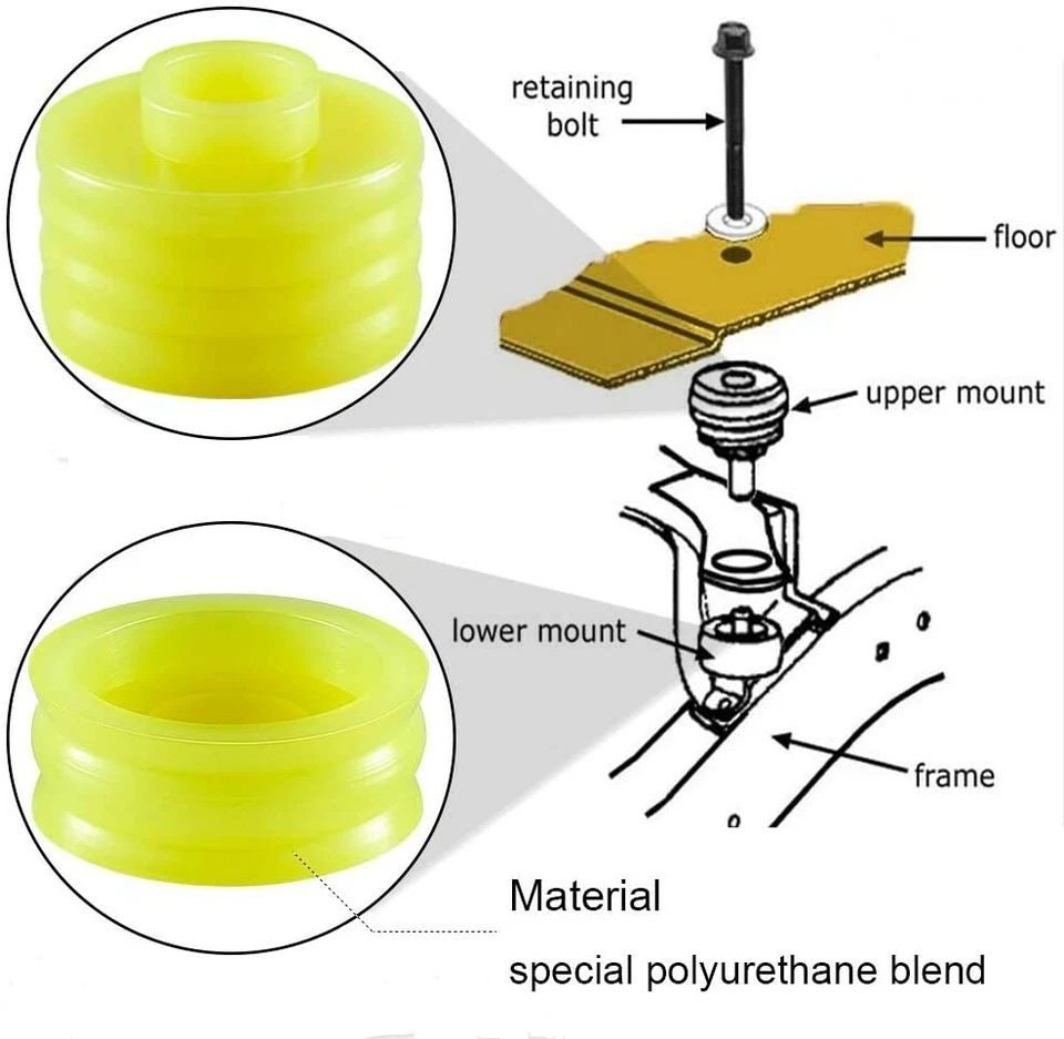 Buje de montaje de cabina de carrocería KF04050BK para Ford F250 F350 Super Duty 1998-2018 2/4x4 Foto 4 de 4