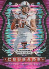 2020 Panini Prizm Draft Picks Prizms Pink Pulsar #80 Patrick Mahomes II Crusade