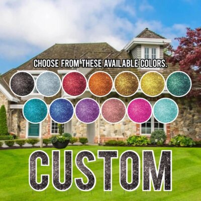 18'' Custom Yard Letters, 10 Sparkle Image Print Yard Card Letters, Bebas Font