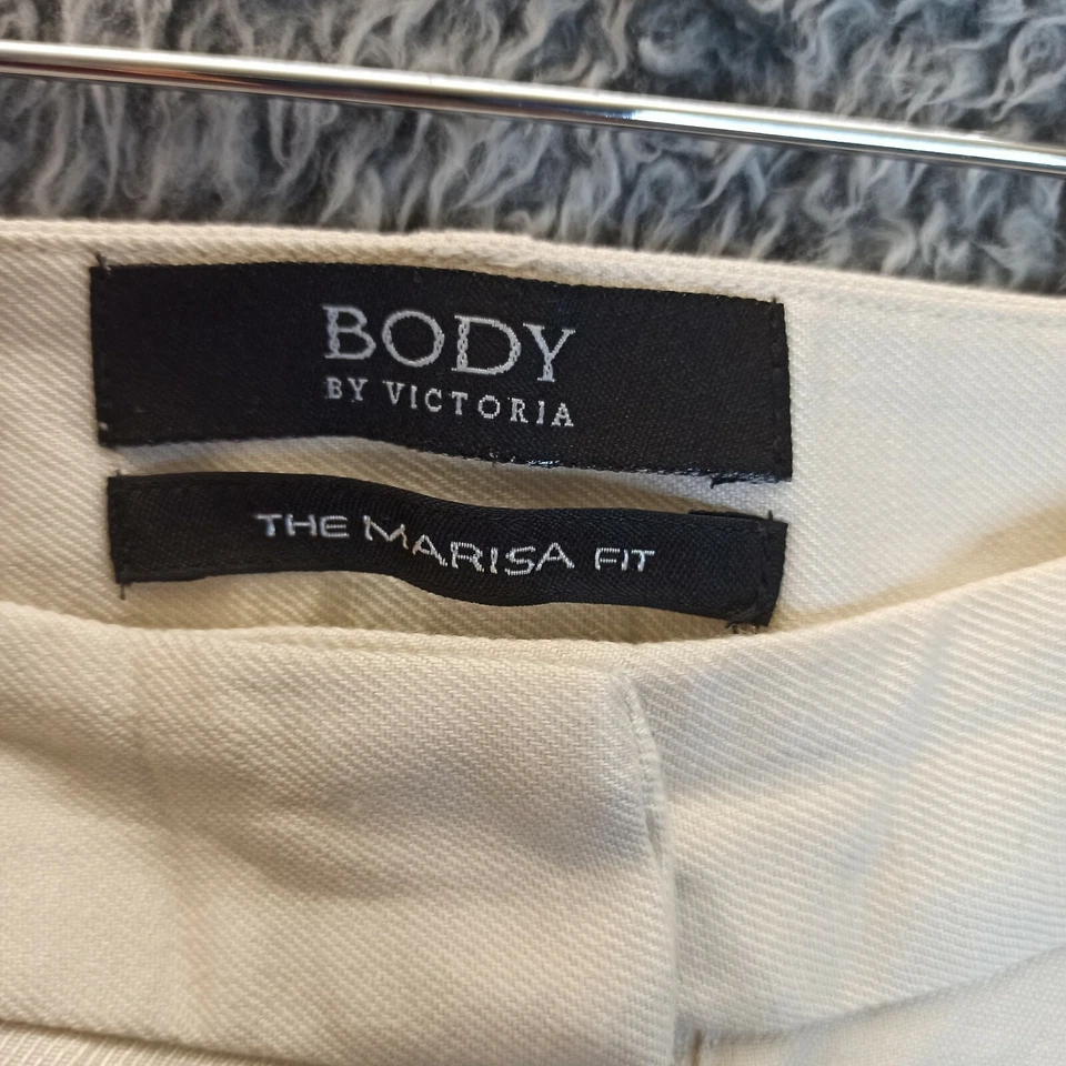 BODY Pantalones Victoria Mujer 14 Beige The Marisa Calce Pierna Ancha Mezcla de Lino Clásico Foto 3 de 4