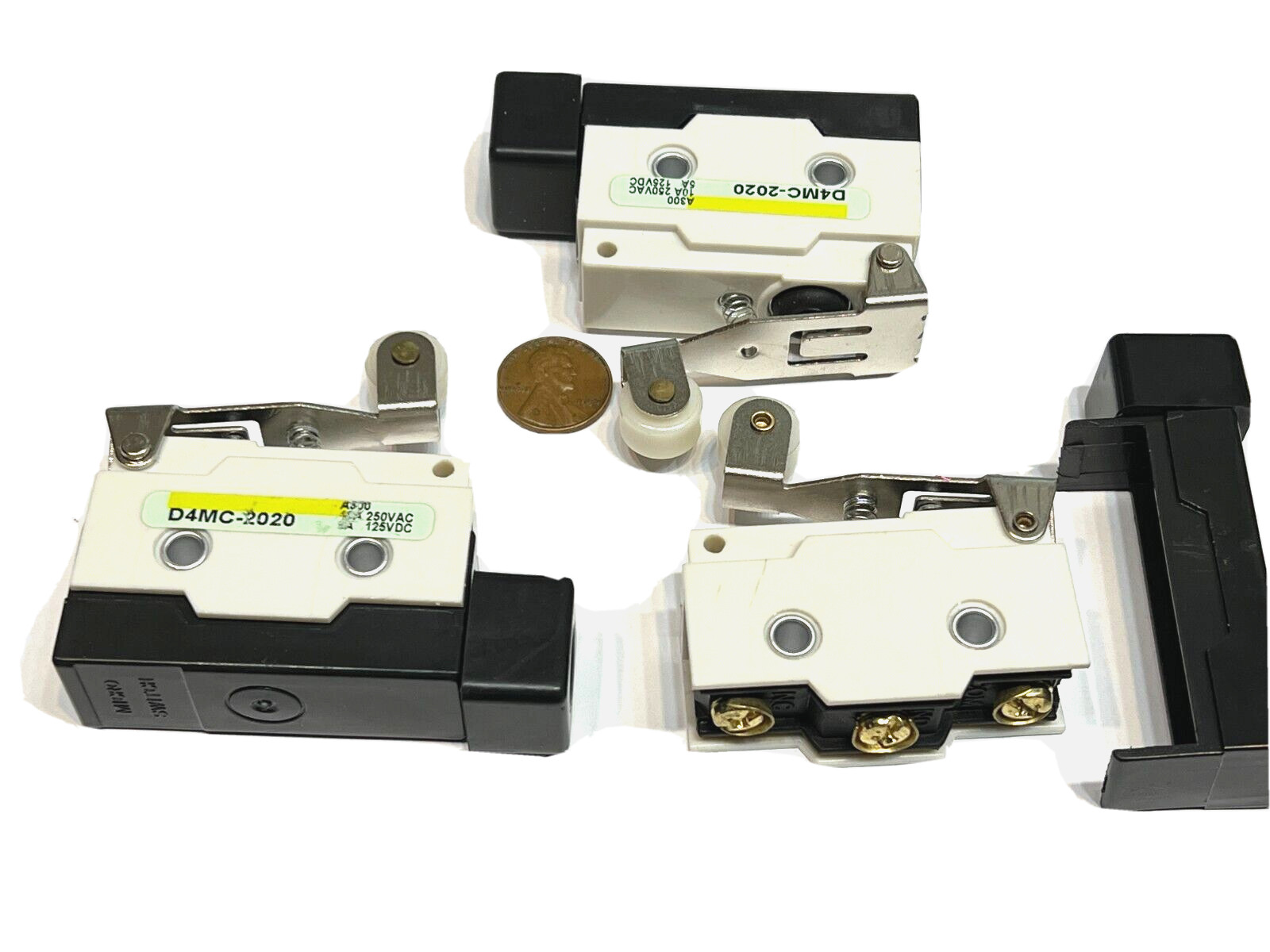 Omron D2VW-5L2A-1MS Miniature Snap Action Limit Switch - Roller Lever, SPDT, 5A 250V