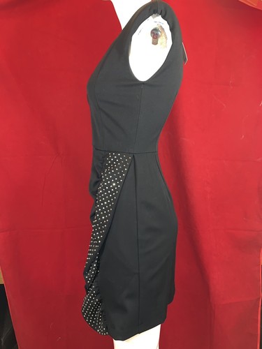 BNWT MANGO Black Bodycon Sleeveless Pattern Mini Dress . Size UK 8 - Picture 3 of 9
