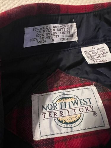 Northwest Territory Mens Small Red, Gray and Black Plaid Long Sleeve Shacket - Picture 6 of 6
