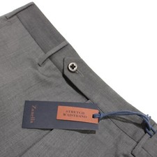 Zanella NWT Stretch Dress Pants Size 32 US Parker In Gray Melange Wool Blend