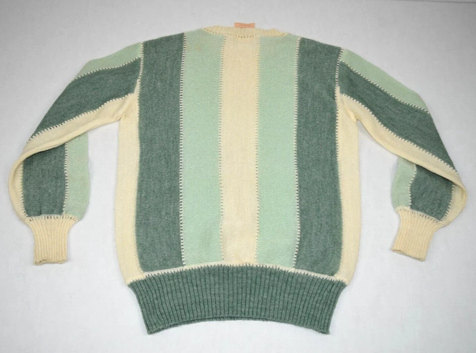 Suéter Vintage Courreges Talla S 60s Panel 3 Tonos Mod Aguacate Marfil Mezcla Mohair Foto 2 de 4