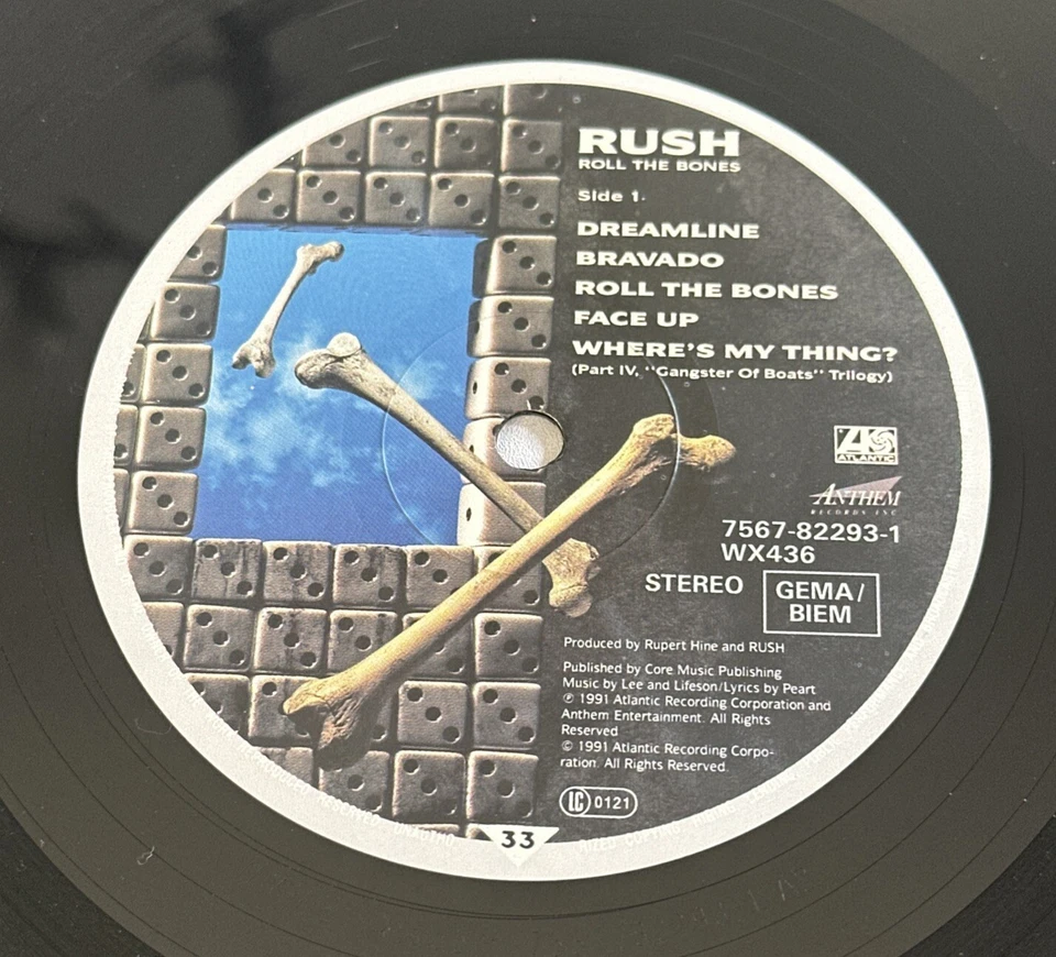 Rush – Roll The Bones 1991 12" Vinyl Record Lp 7567-82293-1 Rare EX / EX Foto 4 de 4