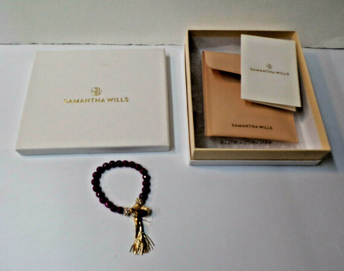 Samantha Wills Faceted Gemstone Stretch Bracelet With Tassel QVC