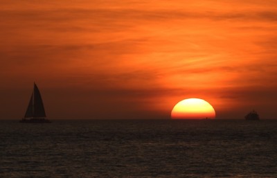 Key West Sunset 2019 at 2000mm Nikon lens of Sailing  vessels