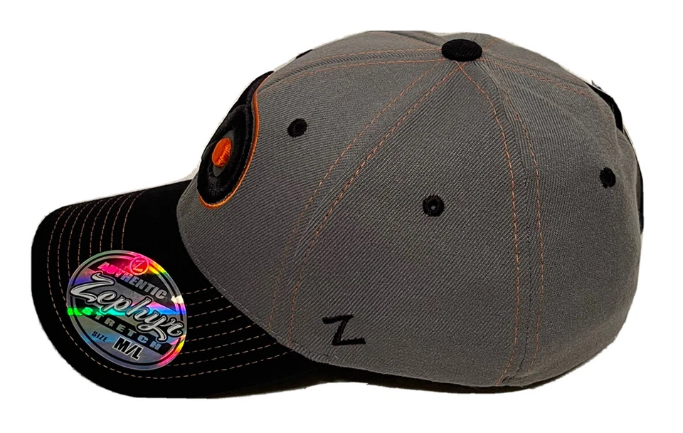 Zephyr NHL Philadelphia Flyers RARE "ZH" Curved Bill Stretch Fit Hat BRAND NWT - Image 2 of 4