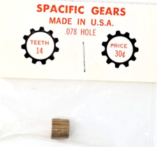 14 Tooth Brass Pinion Gear Slot Car Spacific 48 Pitch .078" Motor Shaft No Screw