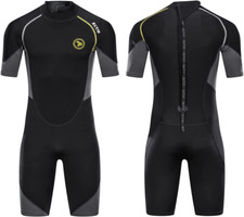 Wetsuit Shorty for Men 1.5Mm Neoprene Back Zip Wetsuit Spring for Diving Surfing