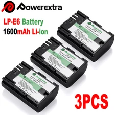 3 Pack LP-E6 Replace Battery For EOS 7D 70D 6D 60D 5D Mark II 5D Mark III