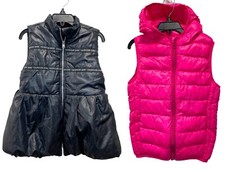 Lot of 2 Girls Full Zip Puffer Jacket Vest Calvin Klein Unbranded Size 6