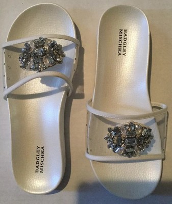 badgley mischka pearl slides
