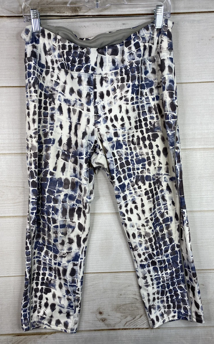 Simply Vera Wang Pants Womens L Multicolor Animal Print Cropped Workout Pull  On