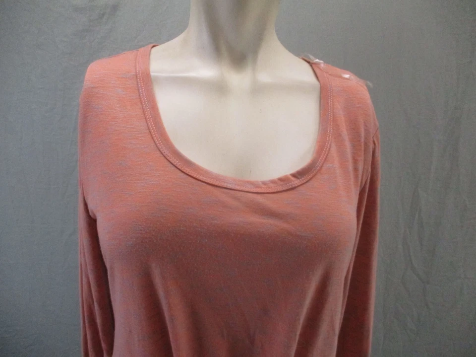 MARIKA Size M Womens Orange Stretch Gathered Front Long Sleeve Athletic Top 830 - Image 2 of 4