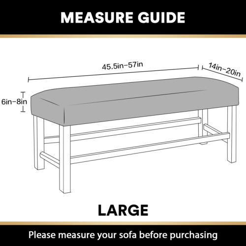 Velvet Elastic Bench Cover Rectangle Bench Footstool Cushion Protector Slipcover - Picture 10 of 30