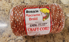 Bonnie Macrame Braid Craft Cord Rusty Spice 6mm 100 yards Vintage Pepperell NOS