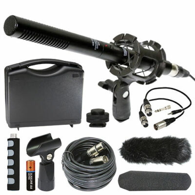 Vidpro XM-55 11'' Condenser Shotgun Video DSLR Broadcast 13 Piece Microphone Kit