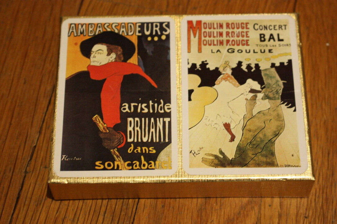CARDS Double Deck of Playing Cards Toulouse Lautrec Piatnik Moulin Rouge 2252