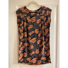 Kimchi Blue Urban Outfitters 100% Silk Floral Shirtdress Cap Sleeve Size XS