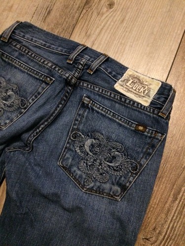 Lucky Brand Lil Fleur Button Fly Boot Cut Jeans Size 2/26 Minimal Wear - Picture 5 of 8