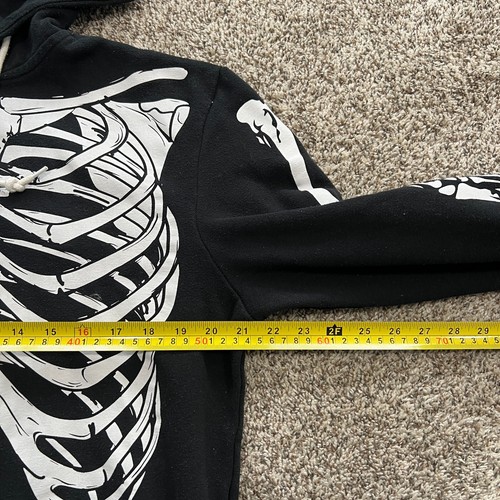 Spencer's Skelett Hoodie Herren Medium Knochen Grafik schwarz Halloween Fleece - Bild 3 von 7