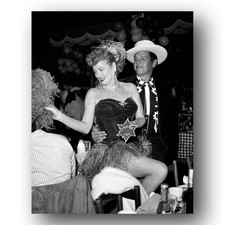 Lucille Ball, Desi Arnaz Photo 8x10 1956 Hollywood Fancy Dress Cowboy Costume