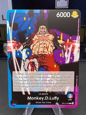 Monkey.D.Luffy OP11-040 (L) Leader A Fist of Divine Speed One Piece TCG