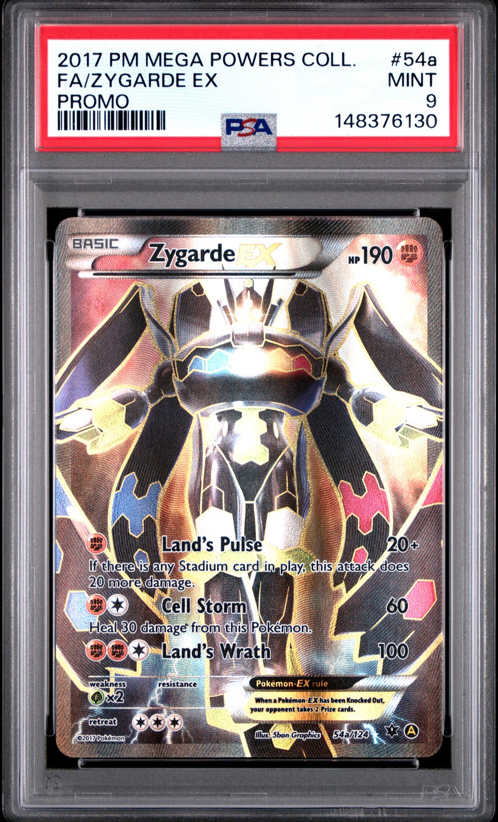 2017 POKEMON MEGA POWERS COLLECTION PROMO #54A FULL ART/ZYGARDE EX PSA 9