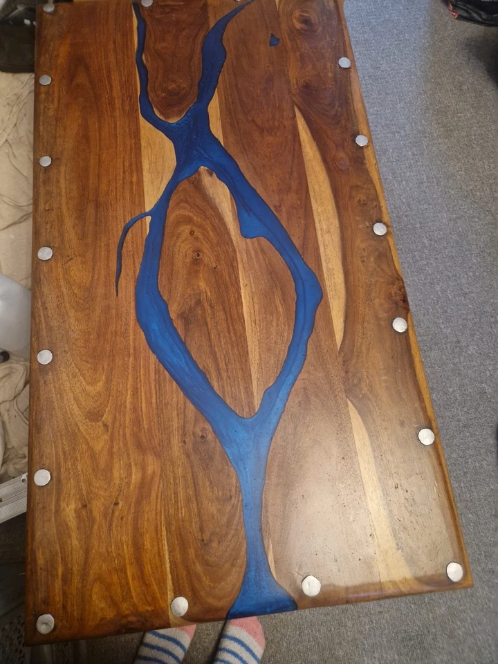 Epoxy Resin Natural River Coffee Table Handmade Furniture Home Decor - Image 2 of 4