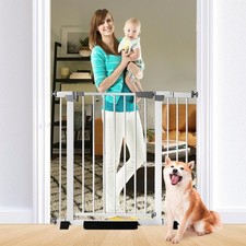 30 Inch Tall Baby Gate Auto Close Dog Gate Adjustable 29.92"-43.71" Wide Pres...