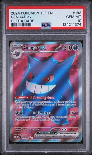 2024 POKEMON TEF EN-TEMPORAL FORCES ULTRA RARE #193 GENGAR EX PSA 10