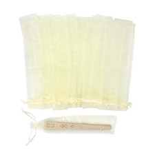 50Pcs Sheer Organza Fan Bags, 2x10 Inches Folding Fan Organza Gift Bags with ...